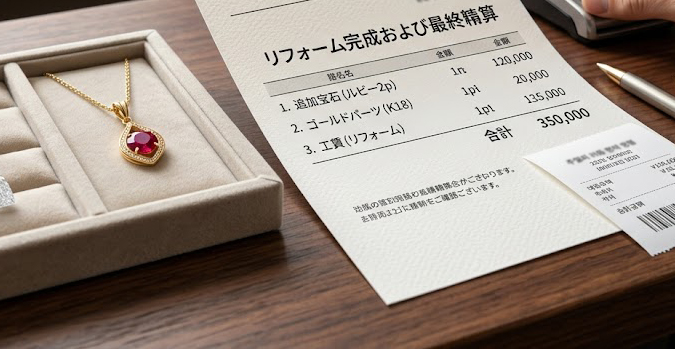 完成したジュエリーの完成写真イメージ